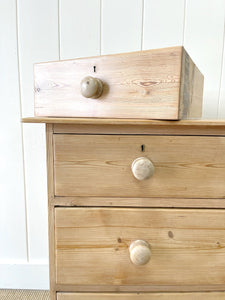 An Antique English Pine Chest of Drawers Dresser Tulip Feet c1890