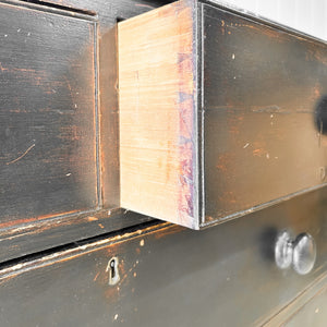 An Ebonized Antique English Chest of Drawers/Dresser