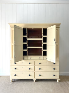 A Very Large and Useful English Pine Painted Housekeepers Cupboard