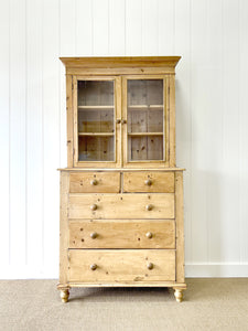 A 19th Century English Pine Bookcase Cabinet or Hutch