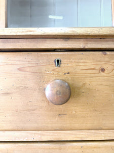 A 19th Century English Pine Bookcase Cabinet or Hutch