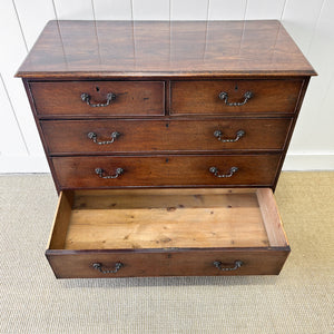 A English Georgian Chest of Drawers with Swan Neck Hardware