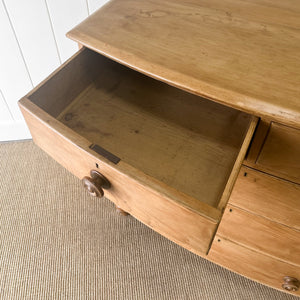 A Genuine Antique Cornish Bow Front Pine Chest of Drawers