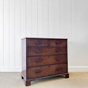 A English Georgian Chest of Drawers with Swan Neck Hardware