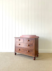 An Antique English Mahogany Chest of Drawers Dresser Tulip Feet c1890