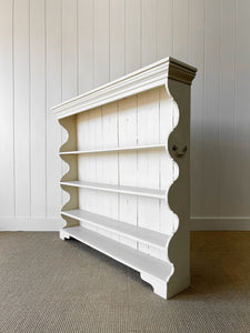 An Antique English Waterfall Bookcase in Cream