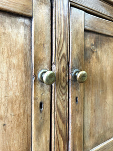 A 19th Century English Pine Bookcase Cabinet or Hutch