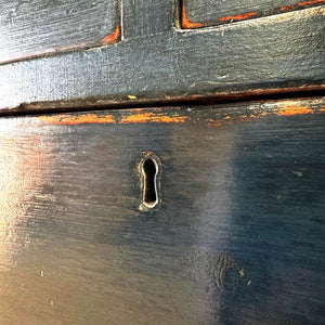 A Navy Blue English Pine Chest of Drawers Dresser c1890