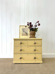 An Antique English Painted Pine Chest of Drawers Dresser c1890