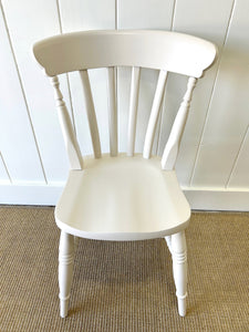 A Vintage Set of 4 White Slat Back Chairs