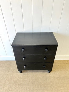 An Ebonized English Pine Chest of Drawers Dresser c1890