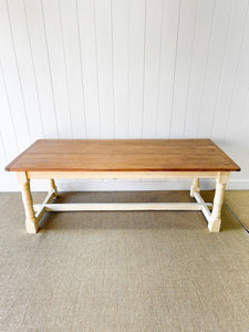 Antique English Country 7ft Refectory Style Table