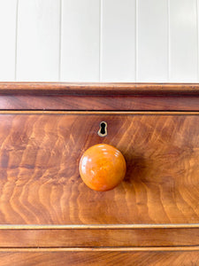 An Antique English Mahogany Chest of Drawers Dresser Tulip Feet c1890