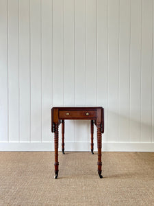 Antique English Country Mahogany Drop Leaf Table c1890