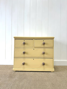 An Antique English Painted Pine Chest of Drawers Dresser c1890