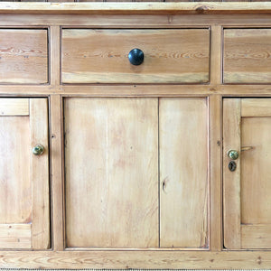 A Large Rustic Pine Welsh Dresser or Cupboard