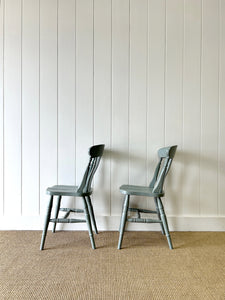 A Vintage Set of 4 Slat Back Chairs