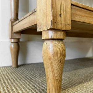 An English Country Pine Galleried Washstand or Console Table