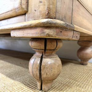 A Light Pine Antique English Sideboard on Tulip Feet c1890