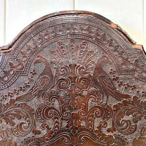 17th Cenutry Iberian or English Walnut Side Chair w/Richly Tooled and Studded Leather Seat & Back