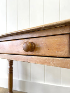 A Low English Country Pine Console Table