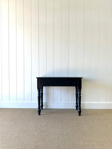 An Ebonized English Country Pine Console Table