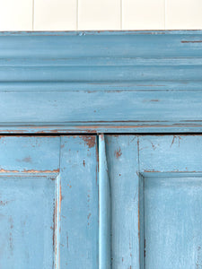 A Good Painted 19th Century English Pine Linen Press Housekeepers Cupboard