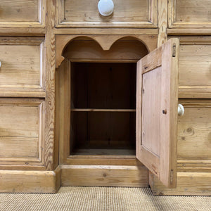 An English Country 7 Drawer Pine Buffet or Sideboard