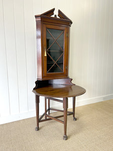 A Georgian Mahogany Corner Cupboard Drop Leaf Table