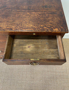 Antique English Early 19th Century Oak Chest of Drawers c1810 with Brushing Slide