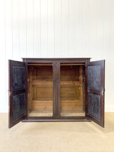 An Antique English William III Oak Clothes Cupboard