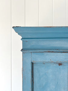 A Good Painted 19th Century English Pine Linen Press Housekeepers Cupboard