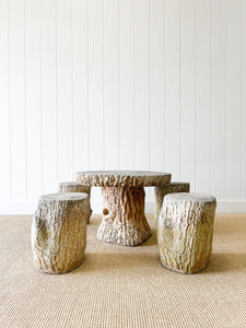 A Delightful Faux Bois Garden Table and 4 Stools