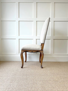 An 18th Century French Side Chair Newly Upholstered in Linen