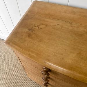 A Genuine Antique Cornish Bow Front Pine Chest of Drawers