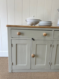 A Monumental English Country Pine Painted Sideboard Buffet c1840