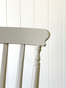 A Pair of 2 Vintage Slatback Chairs in French Grey