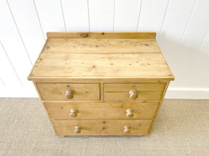 An Antique English Pine Chest of Drawers Dresser Tulip Feet c1890