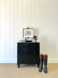 An Ebonized English Pine Chest of Drawers Dresser c1890