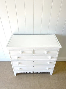 An Antique English Painted Pine Chest of Drawers Dresser c1890