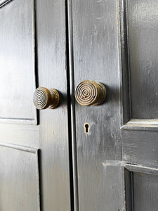 A Handsome English 19th Century Ebonized Pine Housekeeper's Cupboard