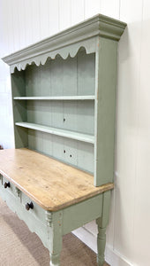 An Antique English Country Painted Kitchen Dresser