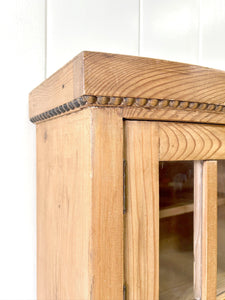 A Charming Pair of Antique Pine Nightstands with Upper Cabinets