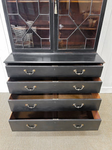 A Large and Early 19th Century Ebonized English Bookcase