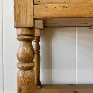 An English Country Pine Galleried Washstand or Console Table