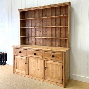 A Large Rustic Pine Welsh Dresser or Cupboard