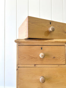 An Antique English Pine Chest of Drawers Dresser Tulip Feet c1890