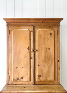 A 19th Century English Pine Linen Press Cupboard