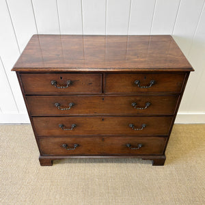 A English Georgian Chest of Drawers with Swan Neck Hardware