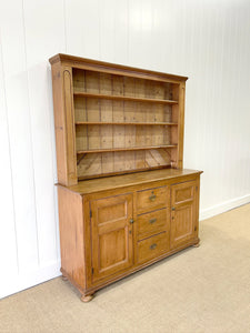 An Extravagant 19th Century Pine Welsh Dresser or Cupboard